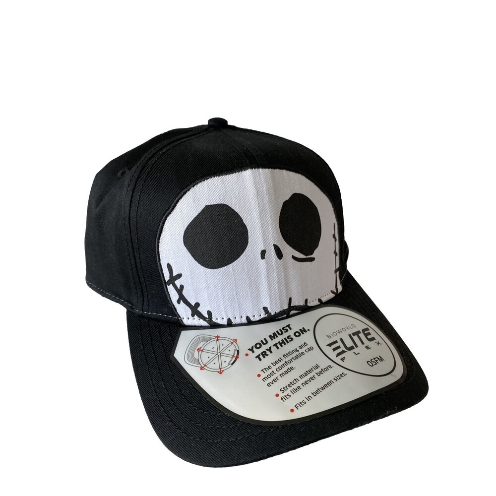 Bioworld Skull Logo Embroidered Snapback Cap Hat Nightmare Before Christmas